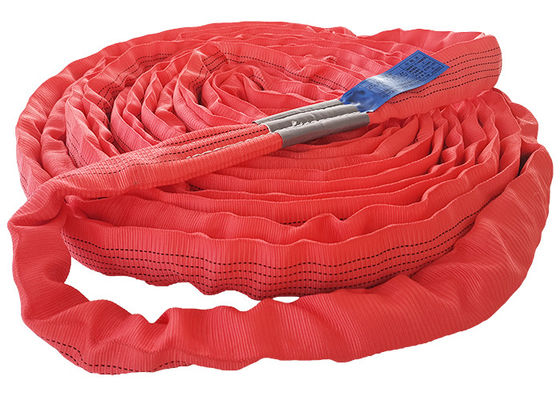 acheter Élingue tubulaire sans fin en polyester rouge multi-usage 5000kg pour levage lourd online manufacture