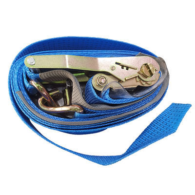 acheter La bande de fixation à la raquette de 4 tonnes et 5 mètres est une bande de polyester bleu de haute résistance avec double crochet J. fabrication en ligne