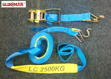 acheter Ratchet le bleu de polyester des courroies LC2500 DN AS/NZS4380 50MM avec le rochet et deux crochets de cygne online manufacture