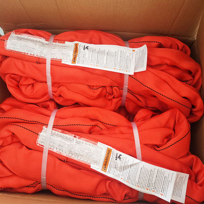 acheter OEM Polyester lourd à l'état de fermeture sans fin Sling rond Rouge vertical 7 tonnes online manufacture