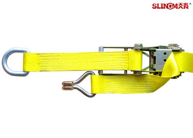 Self Tightening Ratchet Tie Down Straps With D Ring GS TUV Approved